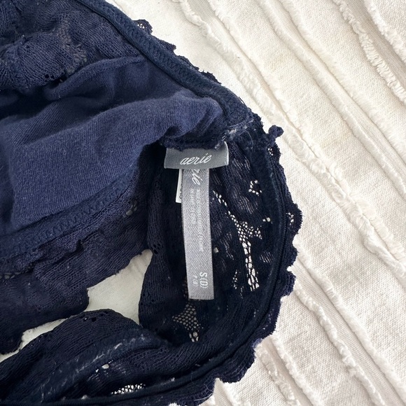Aerie Navy Halter Lace Bralette Size S D - Picture 3 of 4